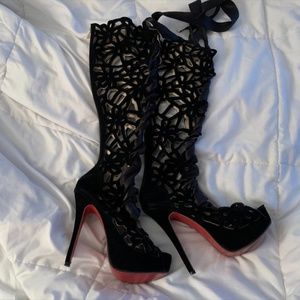 Diji Girls Suede Cutout Strappy Gladiator Heels